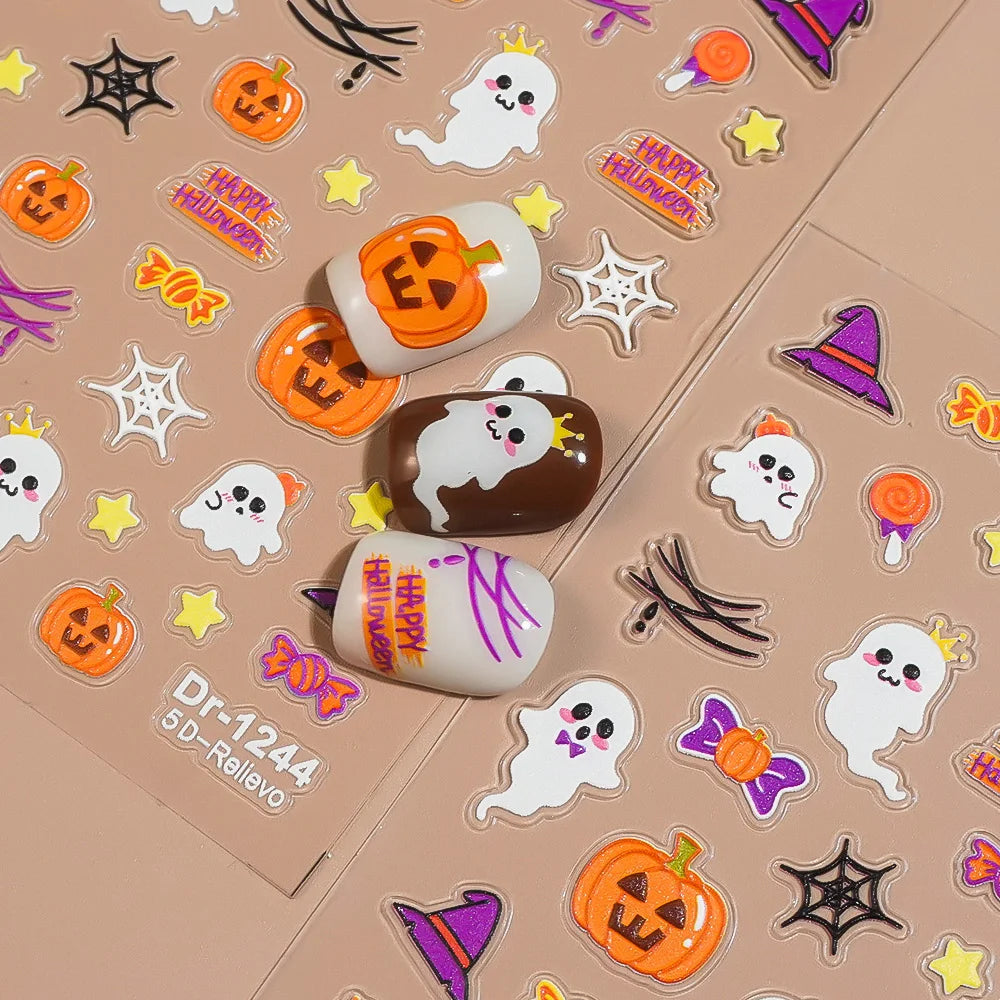 Halloween 5D Embossed Nail Stickers