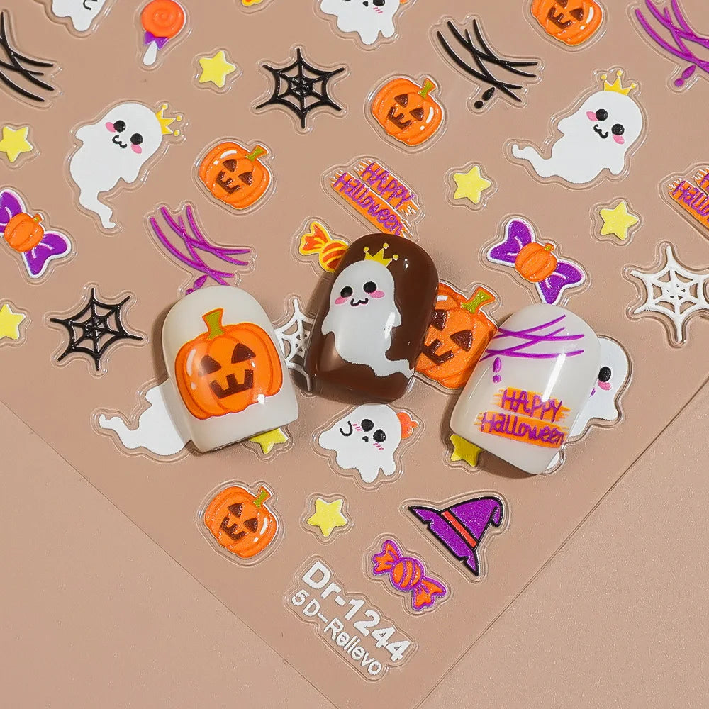 Halloween 5D Embossed Nail Stickers