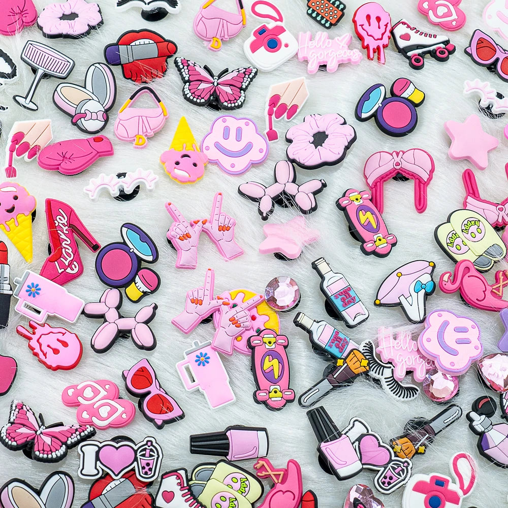 Pink Shoe Charms 20/50/100pcs