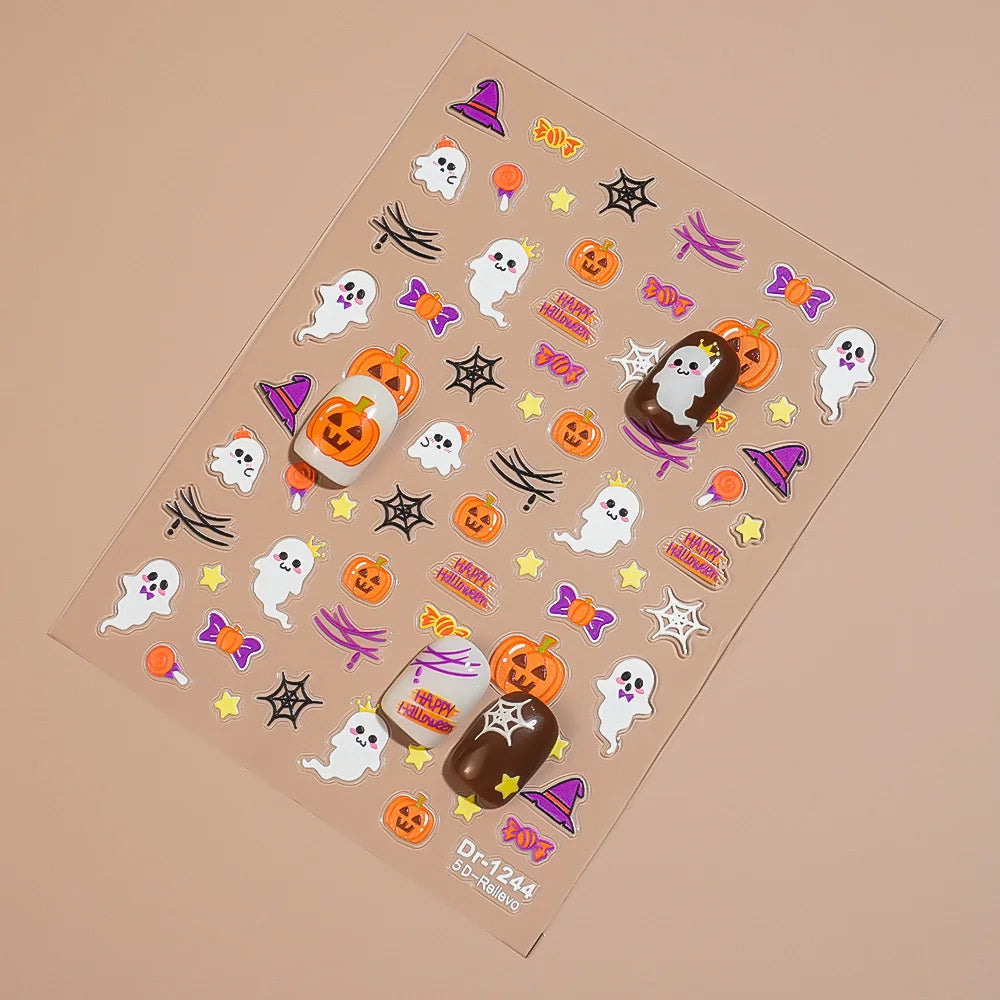 Halloween 5D Embossed Nail Stickers