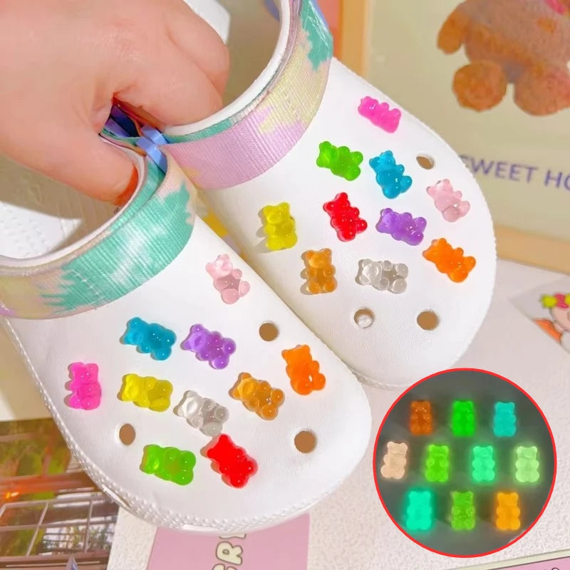 Glow in The Dark Candy Bear Shoe Charms
