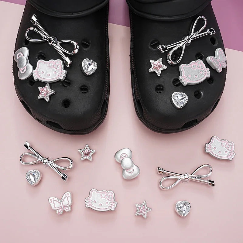 Kitty Silver Set Shoe Charms (10 Pcs)