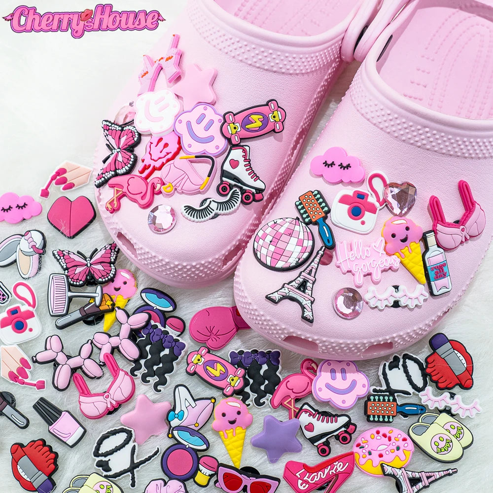 Pink Shoe Charms 20/50/100pcs