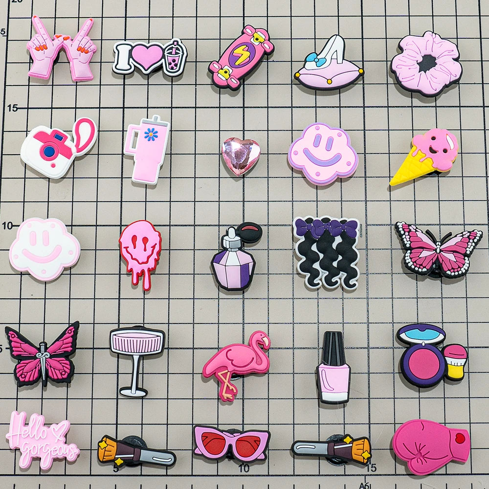 Pink Shoe Charms 20/50/100pcs