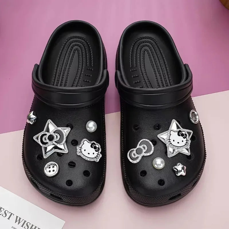 Cute Kitty Metallic Shoe Charms