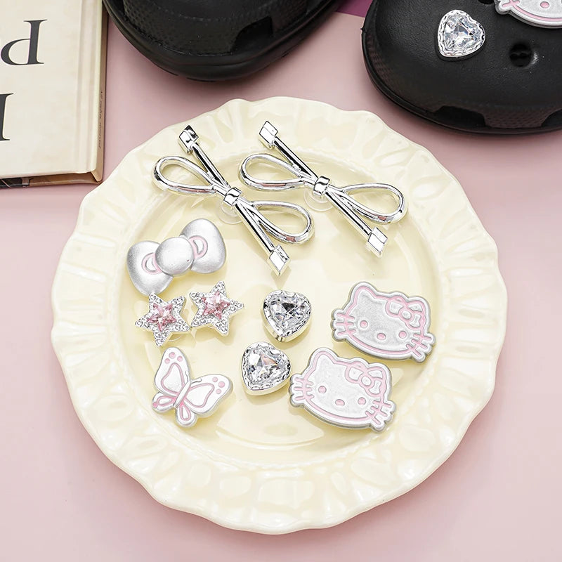 Kitty Silver Set Shoe Charms (10 Pcs)
