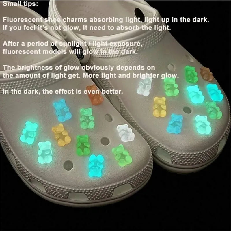 Glow in The Dark Candy Bear Shoe Charms