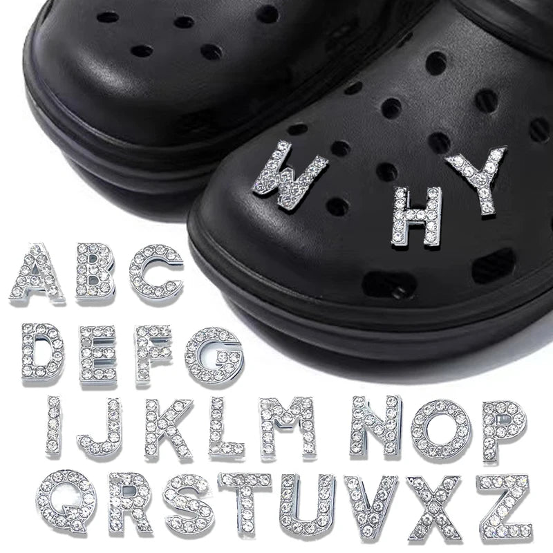 Rhinestones Letters Shoe Charms