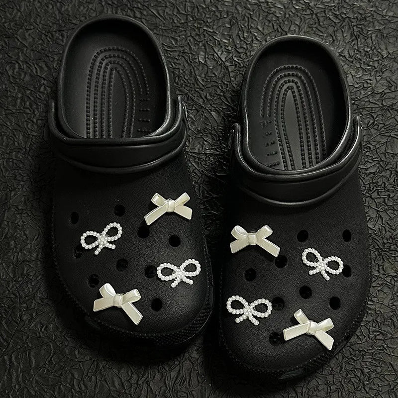 Pearl Bow Shoe Charms