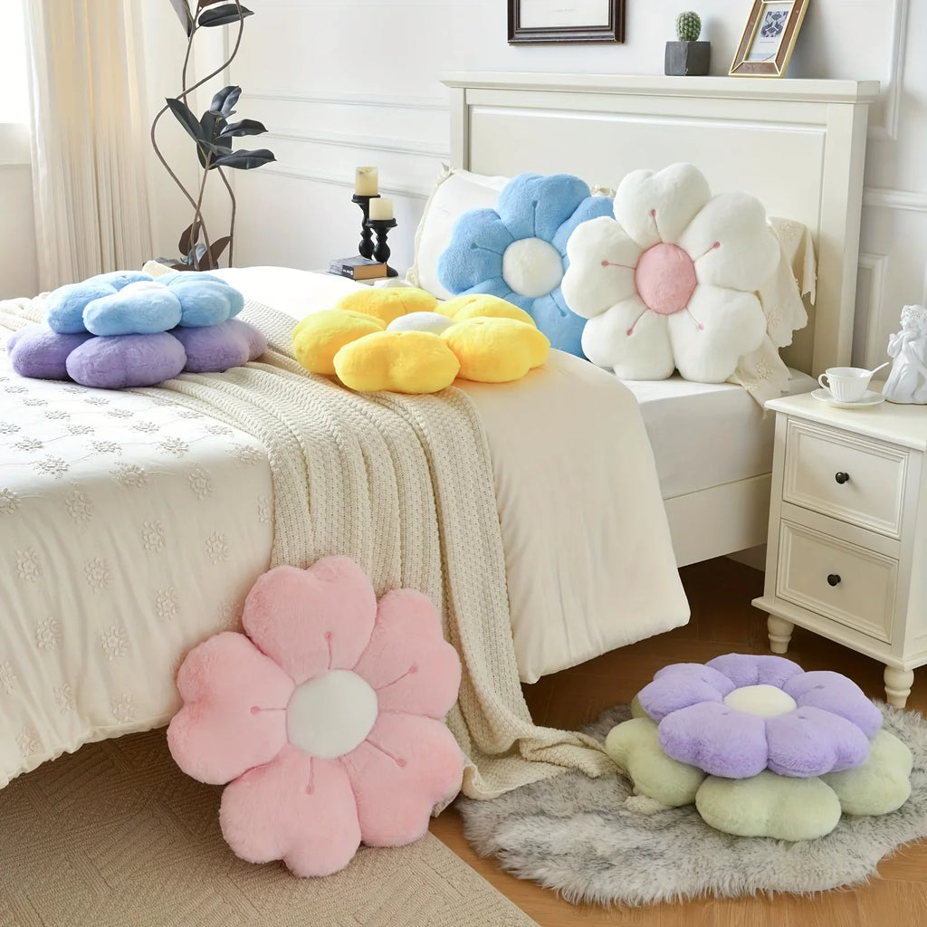 Plush Daisy Flower Pillow