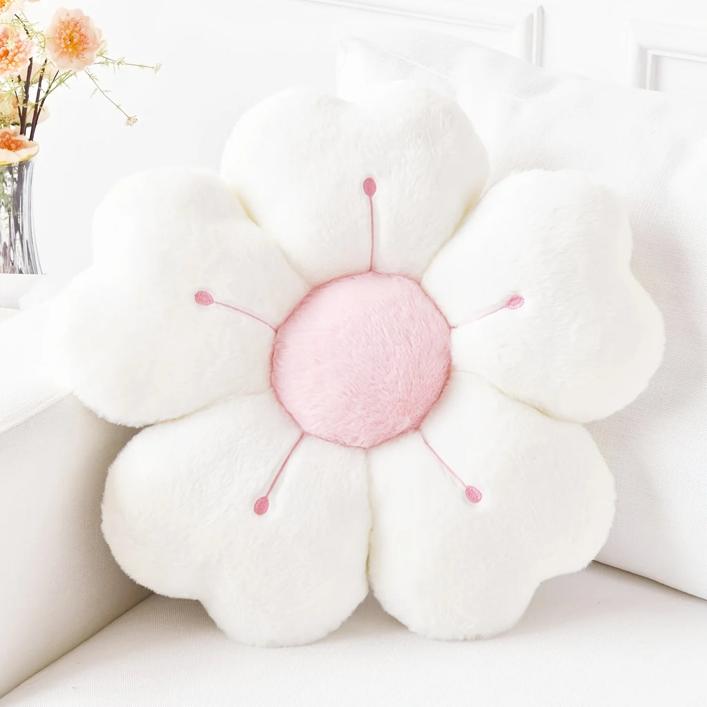 Plush Daisy Flower Pillow