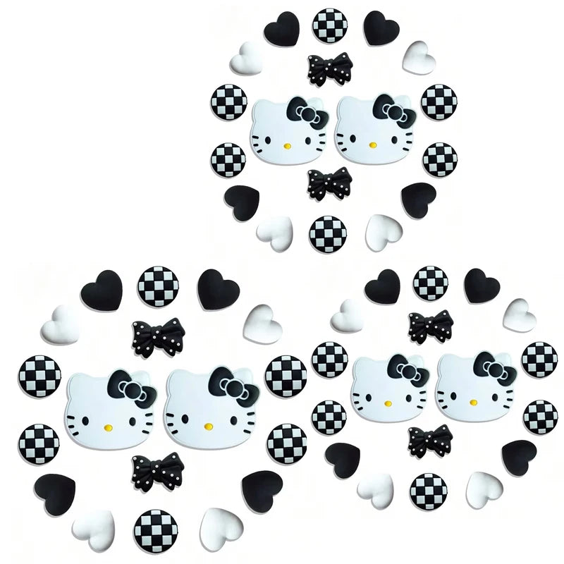 Black & White Kitty Shoe Charms