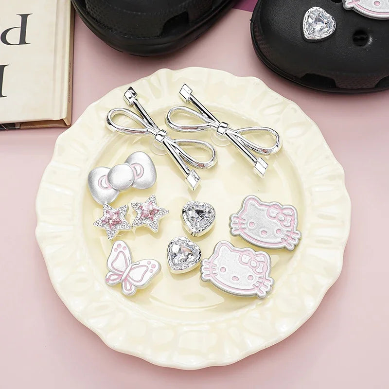 Kitty Silver Set Shoe Charms (10 Pcs)