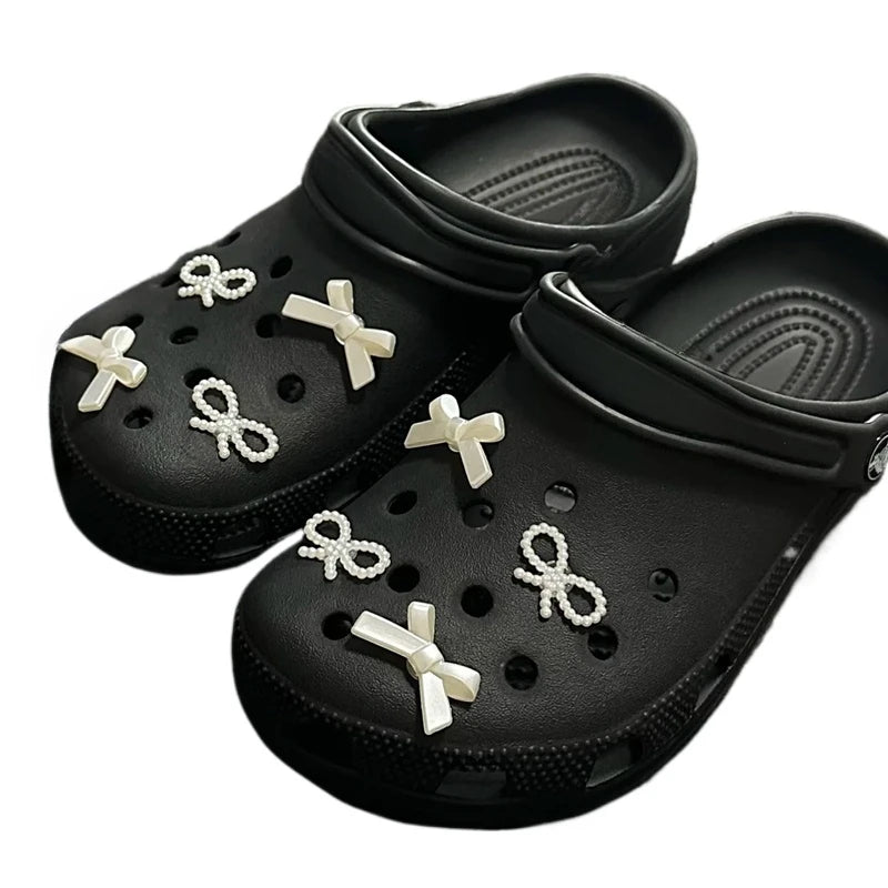 Pearl Bow Shoe Charms