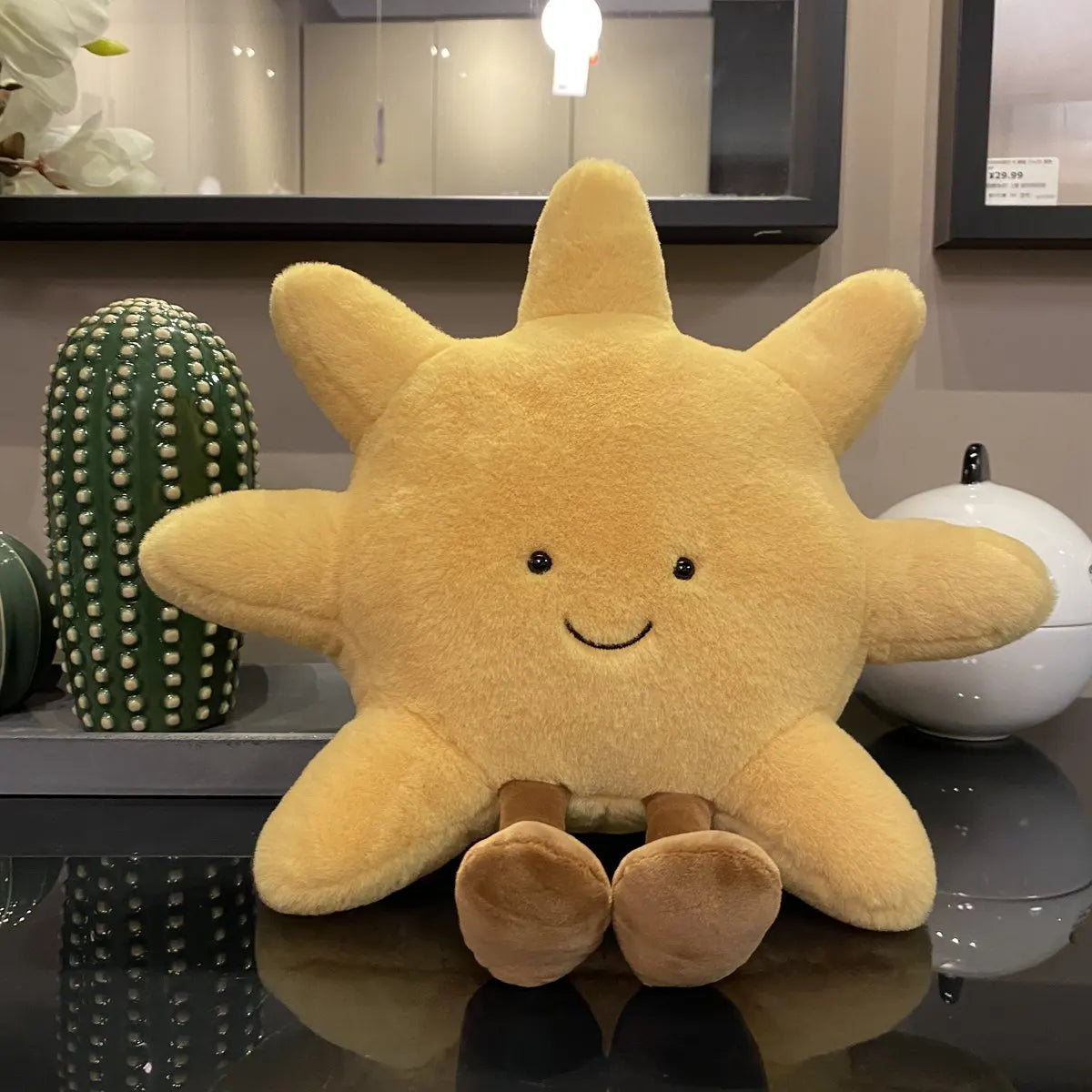 White Moon & Yellow Sun Plushie Pillow