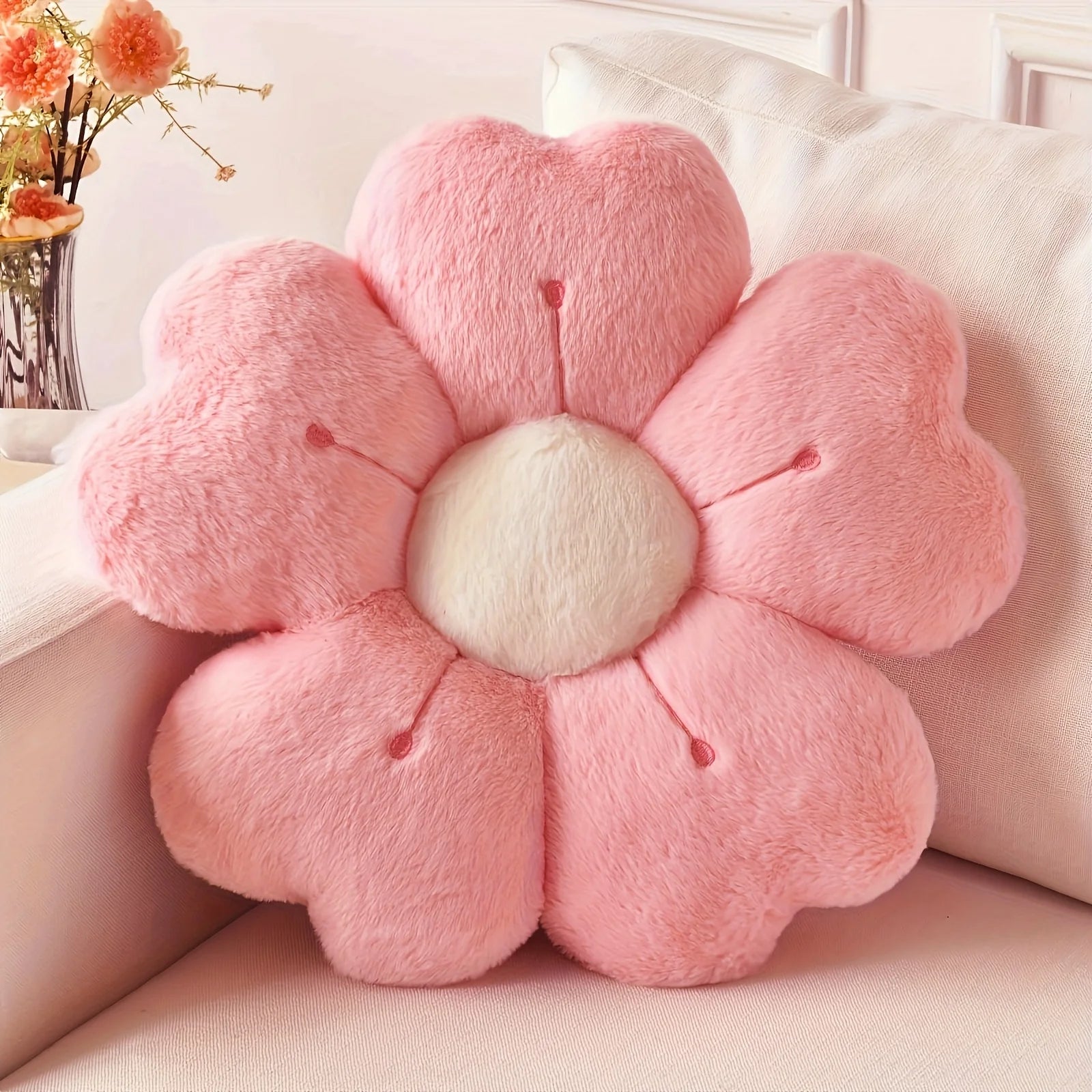 Plush Daisy Flower Pillow
